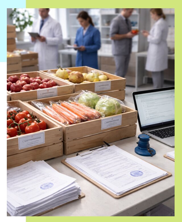 Сертификация овощей и фруктов в Котласе от 8809 р. | Алешин-Ктл