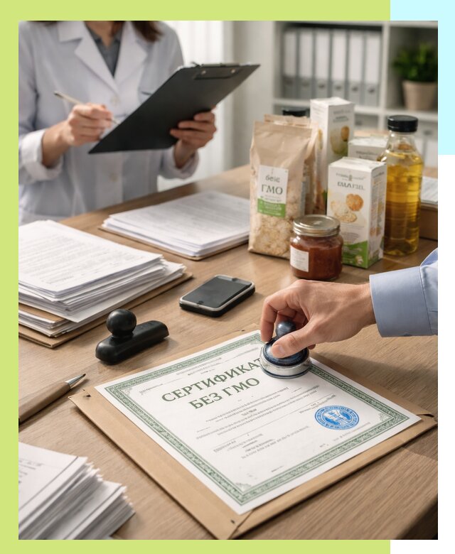 Получение сертификата Без ГМО для продукции в Котласе